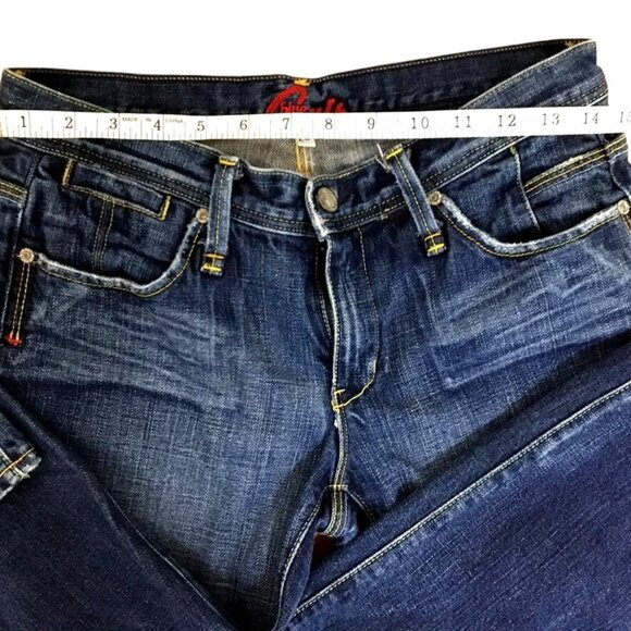 Vintage BLUE CULT Women Low Rise Slim Jeans 28x32 Y2K Grunge USA Dark Denim - Picture 5 of 11